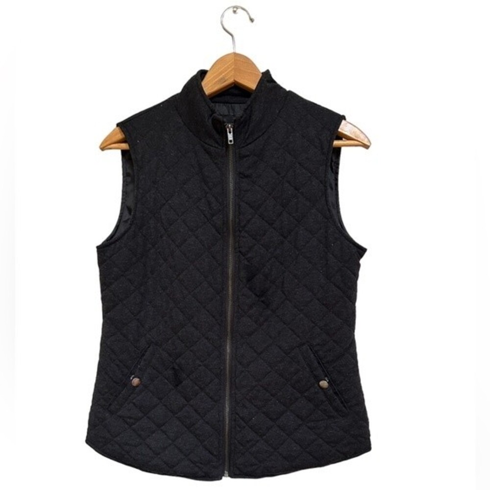 RELATIVITY Outerwear Women’s Quilted Black Zipper Vest Size Small